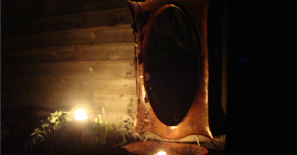 Candle lit mirror